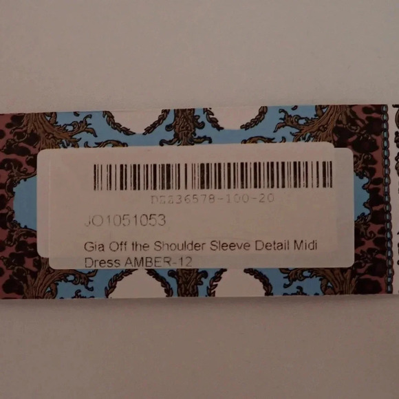 ✨New✨ Boohoo Gia Off the Shoulder Sleeve Detail Midi Dress in Amber size 12 - Picture 10 of 10